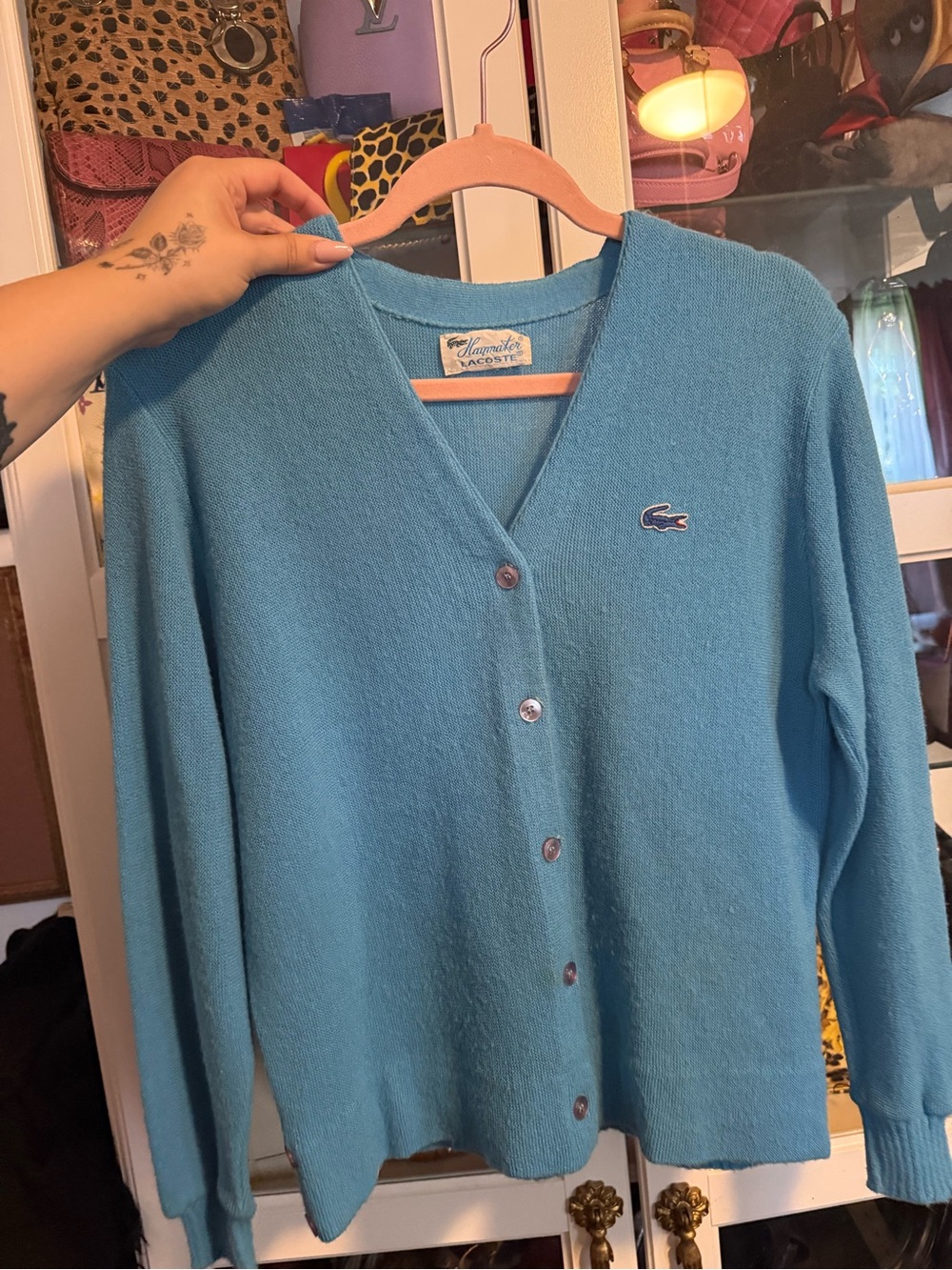 Vintage Lacoste Teal Knit with Navy and Crocodile Patch